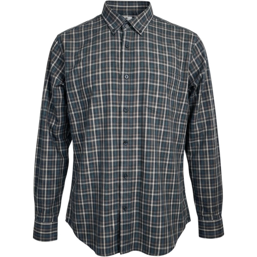 Ocean + Coast NWT men's SZ L Grey Plaid Flannel Shirt LONG SLEEVE BUTTON DOWN